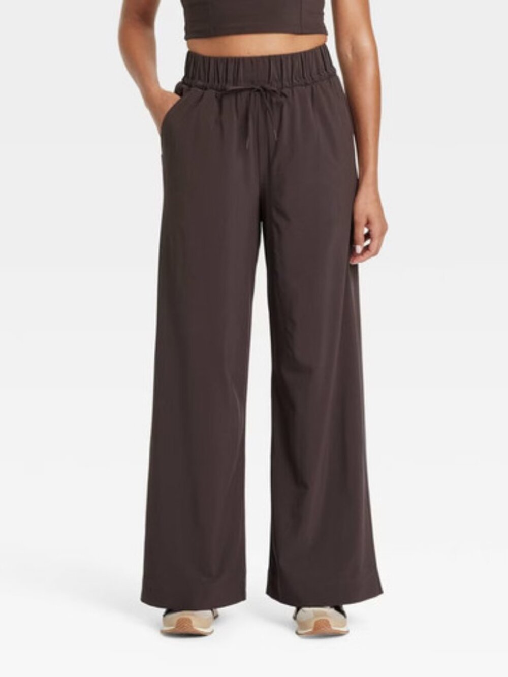 all in motion Active Light High Rise Wide Leg Pants Brown
